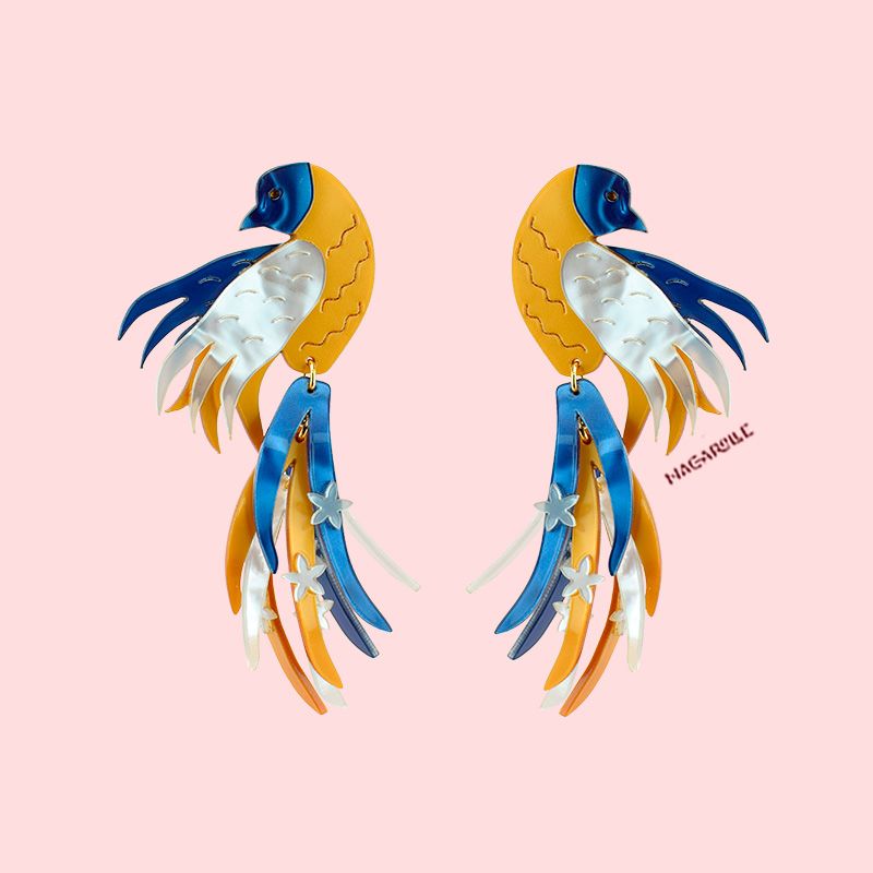 Pendientes Pájaro azul