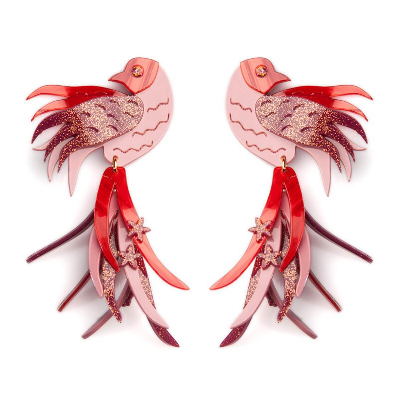 Pendientes Pájaro rojo