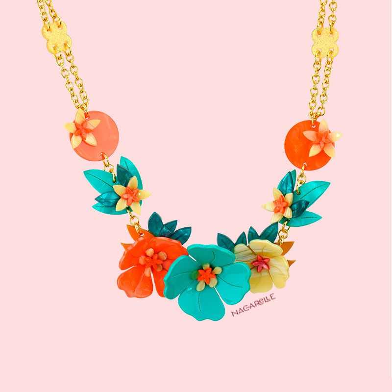 collar Amapolas verdes