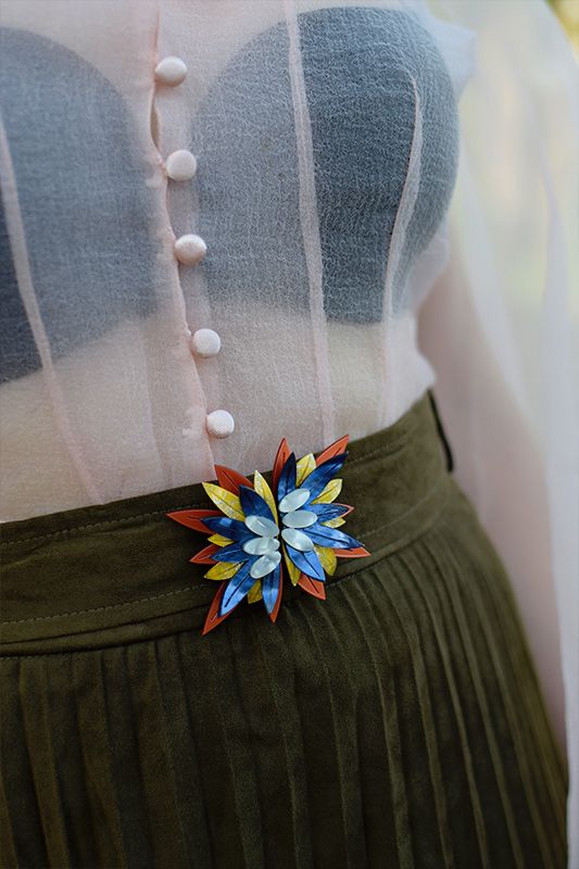 broche para cinturón oliva cobre