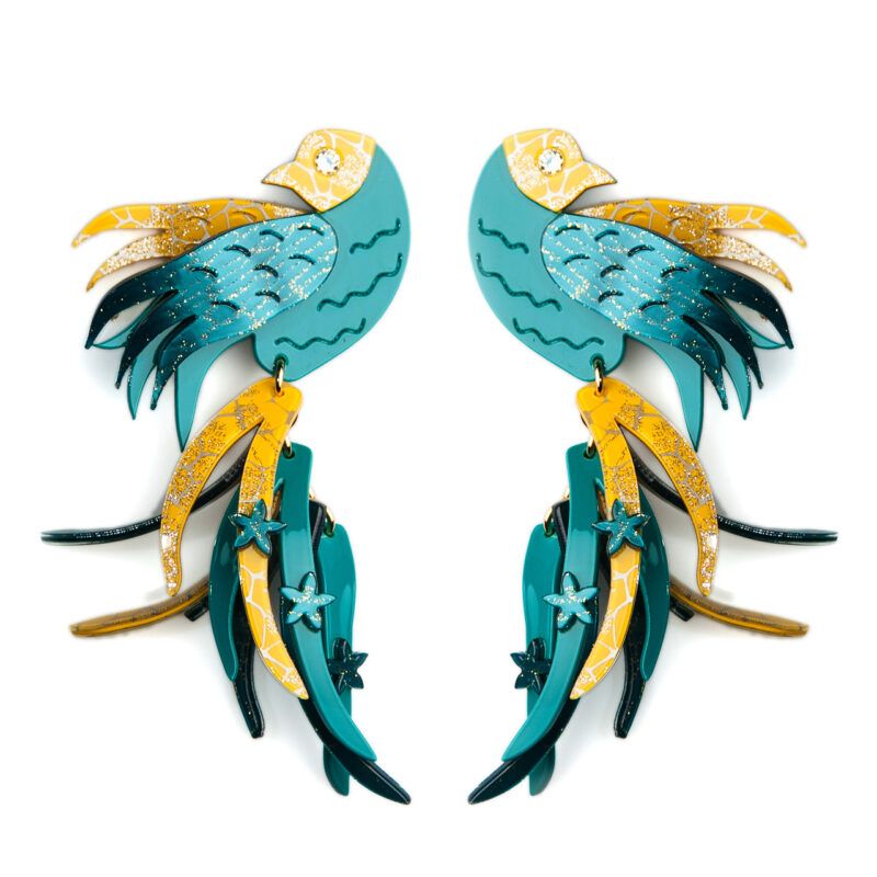 Pendientes Pájaro verde