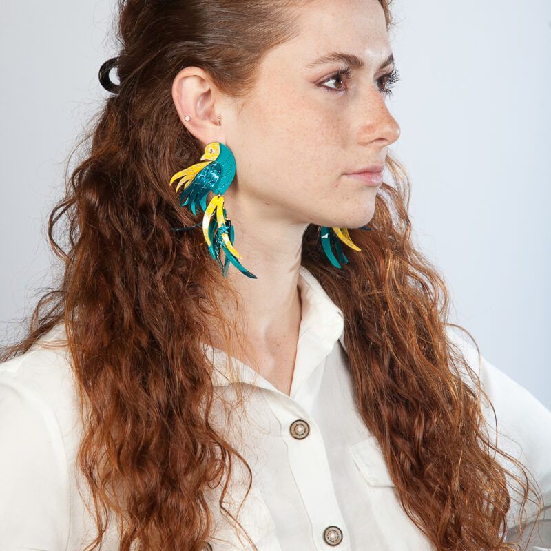 Pendientes Pájaro verde - Imagen 3