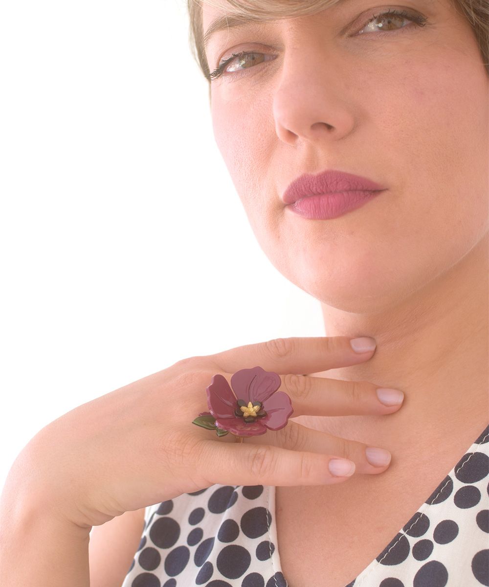 ANILLO AMAPOLA TINTO - Imagen 2