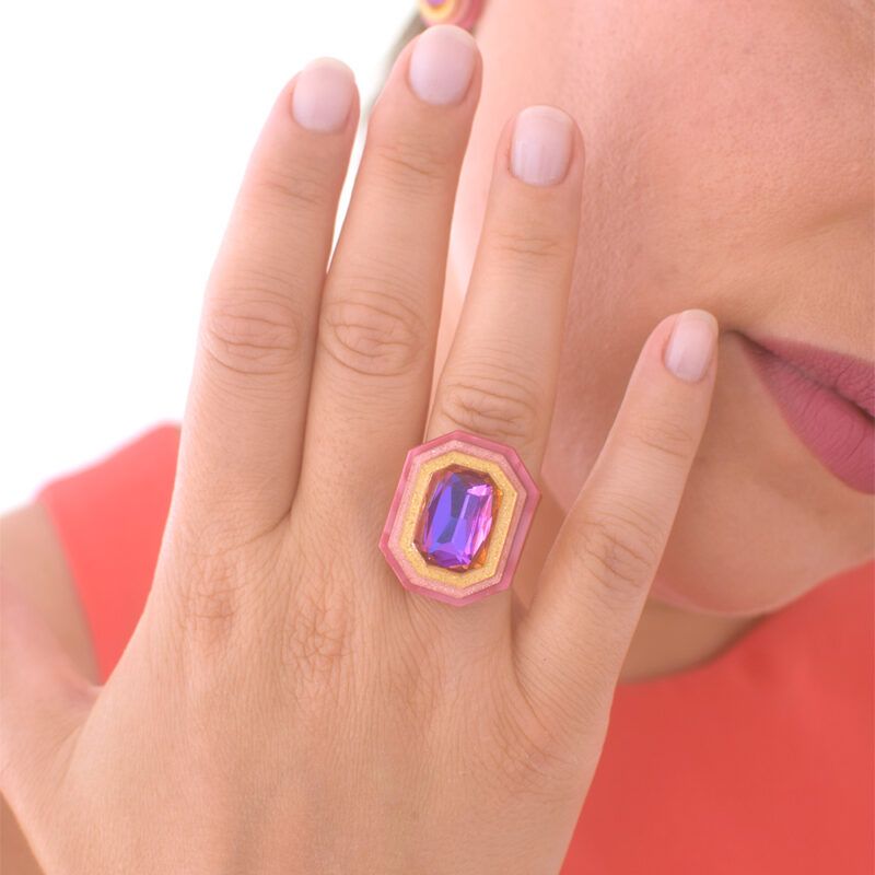 Alternative view of ANILLO GEMA ROSA