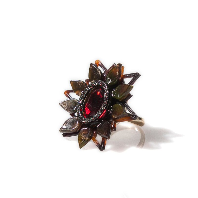 ANILLO GIRASOL BURDEOS