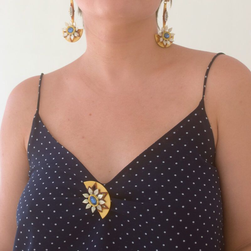 Alternative view of BROCHE GIRASOL AZUL