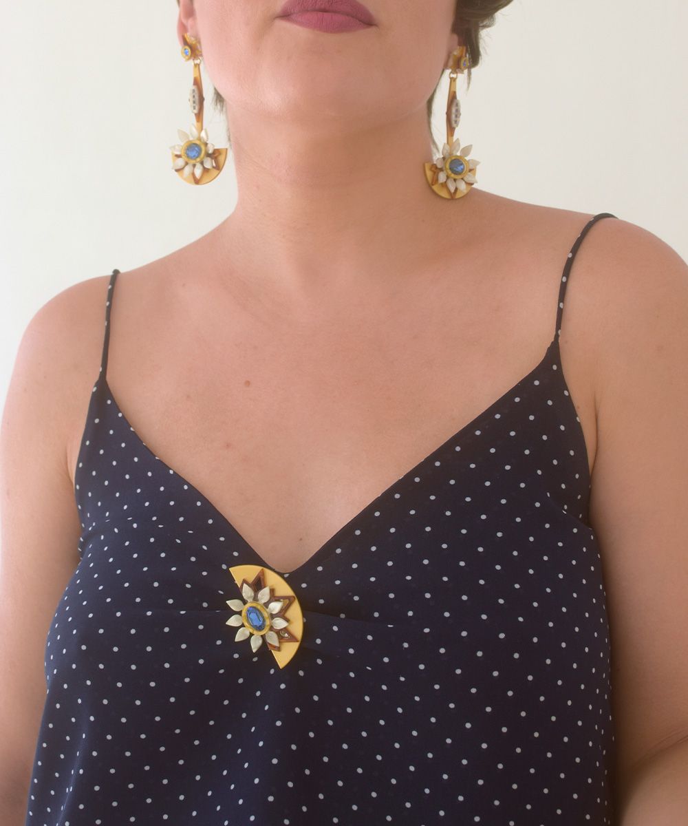 BROCHE GIRASOL AZUL - Imagen 2