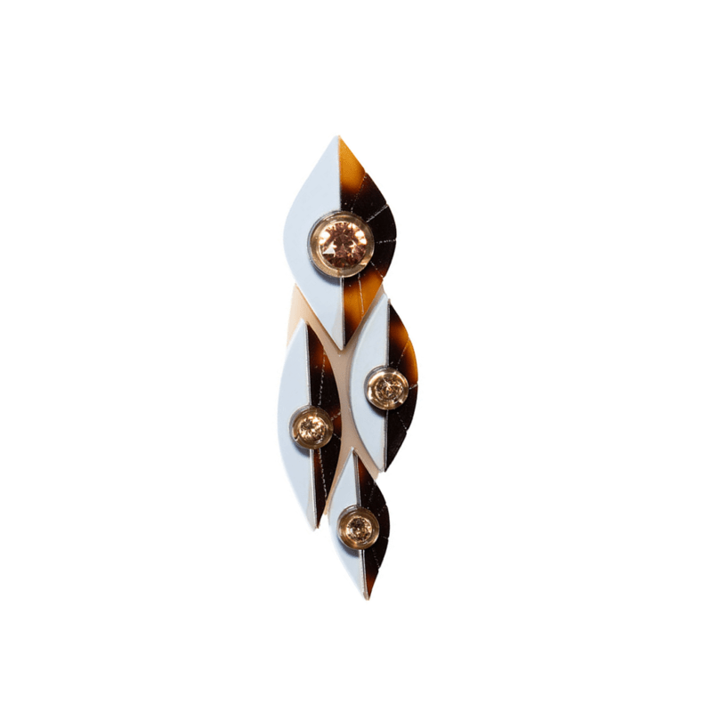 BROCHE HOJA CELESTE