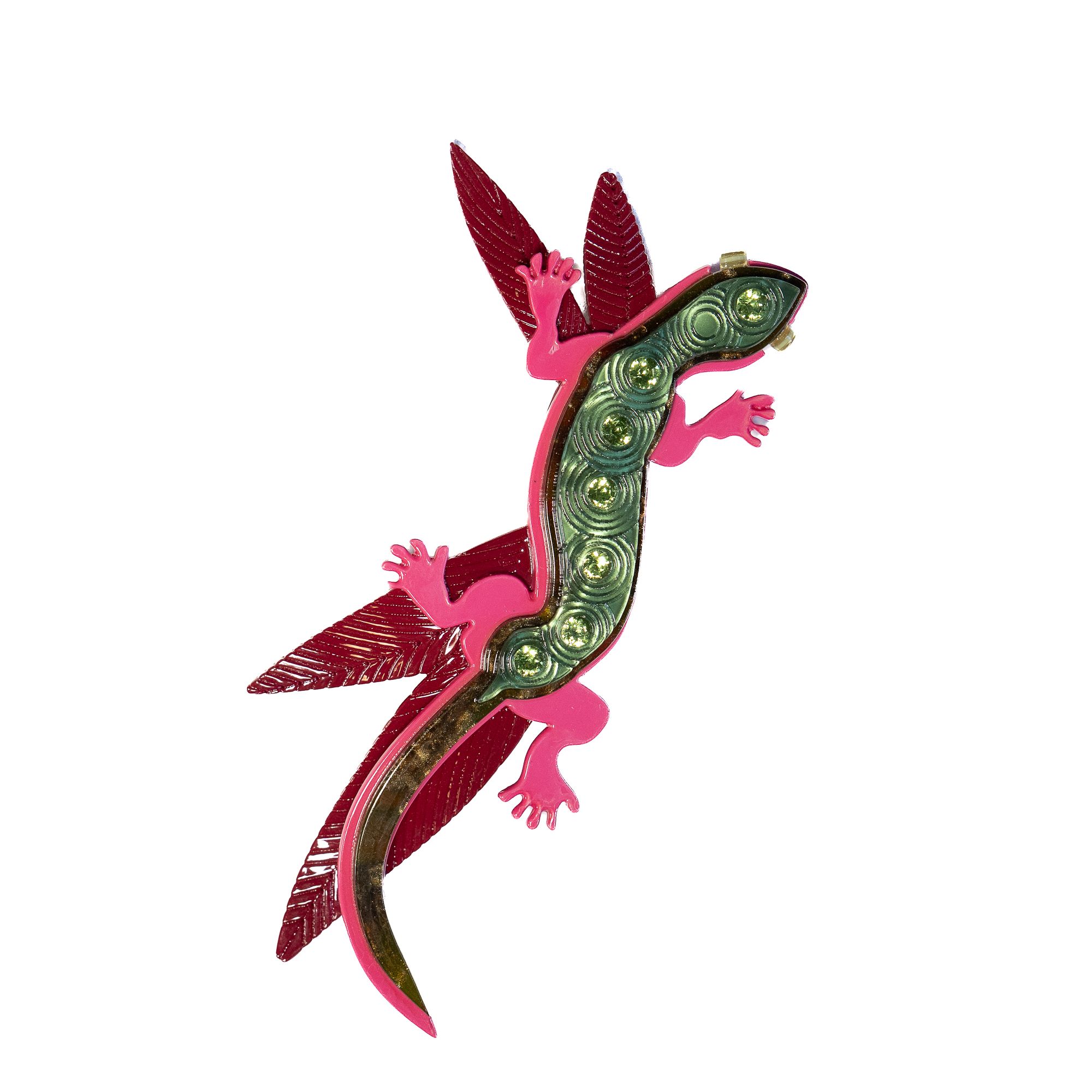 BROCHE XL LAGARTO BURDEOS