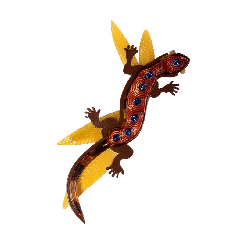BROCHE XL LAGARTO NARANJA
