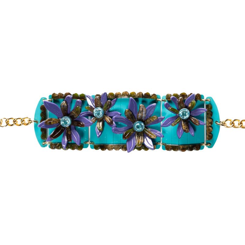 PULSERA CALÉNDULA VERDE AGUA